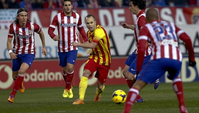 FOTOGRAFÍA. BARCELONA (CATALUÑA) ESPAÑA, 11 DE ENRO DE 2014. Partido FC Barcelona (Barça) contra Atlético de Madrid en Camp Nou, politizado por los grupos de la antiEspaña. Efe