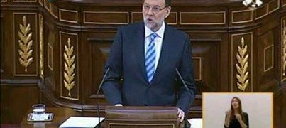 FOTOGRAFÍA. MADRID (ESPAÑA), 25 DE FEBRERO DE 2014. El presidente del gobierno de la nación y líder del Partido Popular (PP), mariano Rajoy Brey, rechaza el referéndum ilegal, que pretende convocar y organizar el presidente separatista del Gobierno autonómico de la Generalidad de Cataluña y líder de la derecha secesionista Convergencia Democrática de Cataluña (CDC), Artur Mas Gavarró, en Cataluña. Captura vídeo/Lasvocesdelpueblo (Ñ Pueblo)