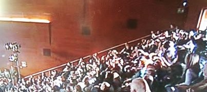 FOTOGRAFÍA. VITORIA (LAS VASCONGADAS) ESPAÑA, 08 DE MARZO DE 2014. Un grupo de abortistas interrumpen el discurso del presidente del Gobierno de España y líder del Partido Popular (PP), Mariano Rajoy Brey, durante un mitin celebrado en la Comunidad Autónoma de Las Vascongadas. Captura vídeo/Lasvocesdelpueblo (Ñ Pueblo)