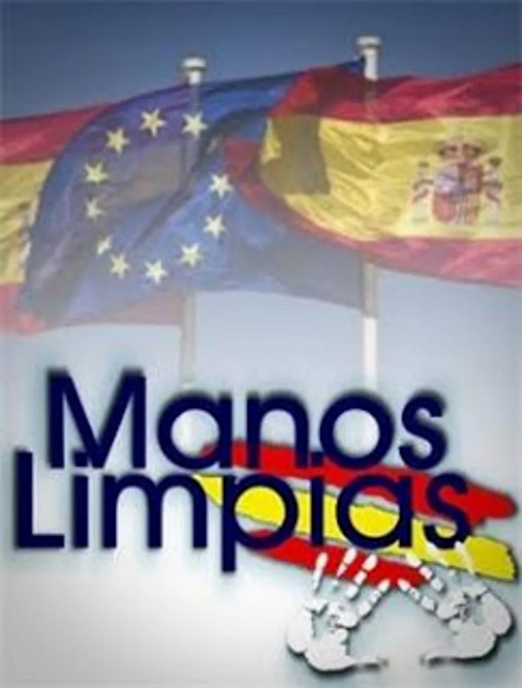 FOTOGRAFÍA. MADRID (ESPAÑA), 27 DE MARZO DE 2014. Artur Mas debería estar encarcelado": Manos Limpias. Detalle de un logotipo del sindicato Manos Limpias, que lidera el español Miguel Bernad Remón. Lasvocesdelpueblo (Ñ Pueblo)