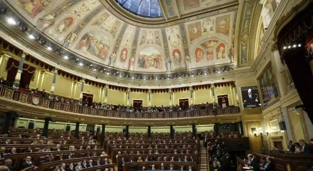 FOTOGRAFÍA. MADRID (REINO DE ESPAÑA), 08 DE ABRIL DE 2014. Detalle del hemiciclo del Congreso de los Diputados. Lasvocesdelpueblo (Ñ pueblo)