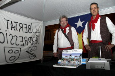 Jaume Sastre I Font líder del Lobby per L'Indepencia y Palau en una carpa ante el TSJB el 29/12/10, plaza Mercat de Palma