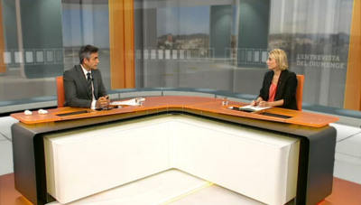 La directora del tributo y Juego del gobierno separatista catalán, Elsa Artadi, durante su entrevista ; ayer en 3/24 horas de Tv3 - foto Tv3