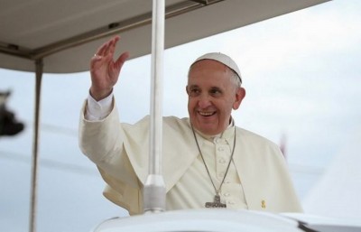 El papa Francisco en la ceremonia de despida de su viaje en Corea. Foto Republica de Corea