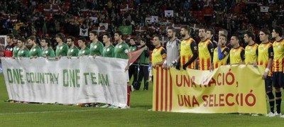 Estadio San Mamés medio vacío durante todo el partido amistoso separatista Euskadi-Cataluña para odio a España