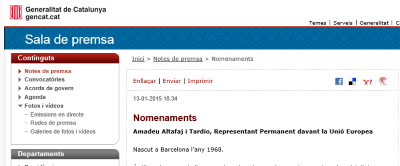 Artur Mas nombra al separatista Amadeu Altafaj ministro de asuntos exteriores de Cataluña....
