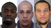 Los tres asesinos terroristas de París. de Izda a la Dcha. Amedy Coulibaly, y los hermanos Chérif y Said Kouachi
