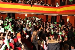 Simpatizantes de VOX durante el acto en el Teatro La Latina, Foto VOX