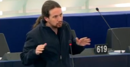 Pablo Iglesias lleva al Parlamento Europeo la indignación por el caso de Rodrigo Rato vinculado con Luis de Guindos - copia