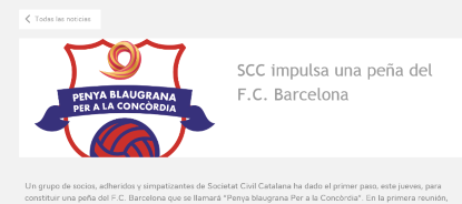 SCC impulsa una peña del F.C. Barcelona