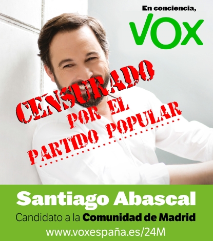 Vox denuncia la mordaza discriminatoria de su candidato en Telemadrid por Cristina Cifuentes del Partido Popular