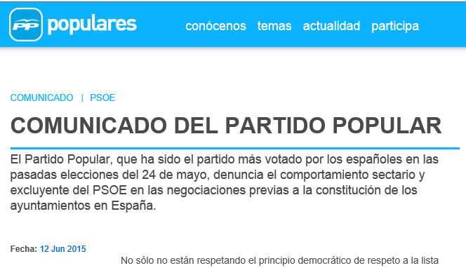 comunicado del PP-Bildu-PSOE