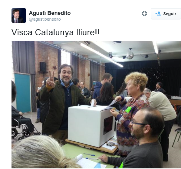 Agustí Bemedito -  viva cataluña libre, visca catalunya lluire, 9 noviembre 2014