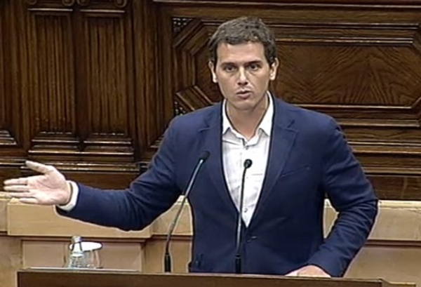 Albert Rivera Pleno del Parlamento de Ctaluña, 7 de julio 2015