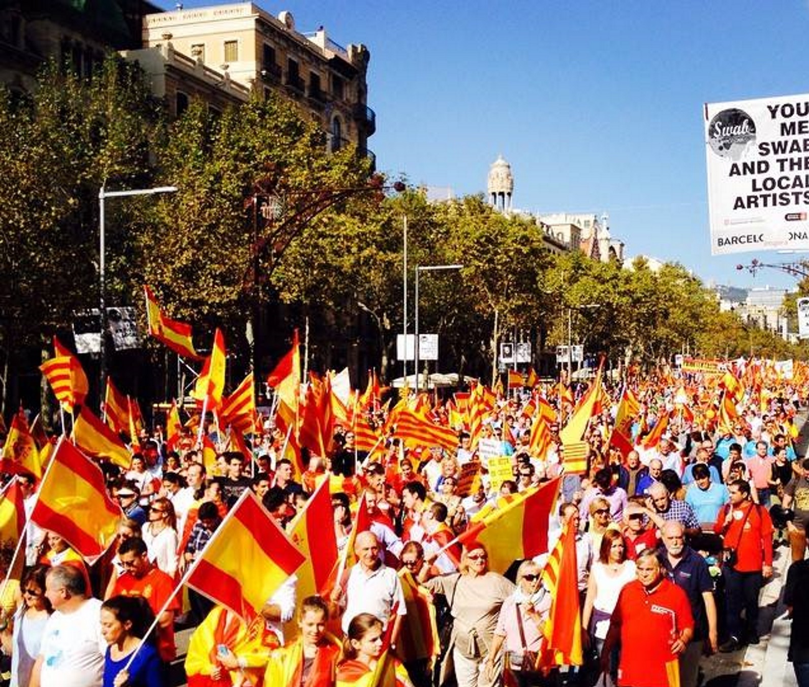 El 'NO' a la separación de Cataluña pisotea el 'SÍ' y el PP se hunde, C's cae en cuarta posición detrás de CUP