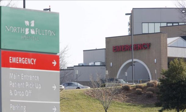 Fotografía tomada el pasado 3 de febrero en la que se registró una panorámica del hospital North Fulton, Whitney Houston, Efe