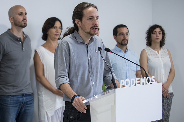 Pablo Iglesias y miembro del comité ejecutivo de Podemos