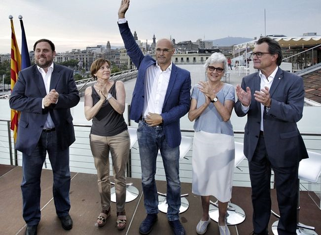 Junqueras, Forcadell, Romeva, Casals i Mas, acto de presentación de Juntos Por El Sí Foto-Pere Virgili
