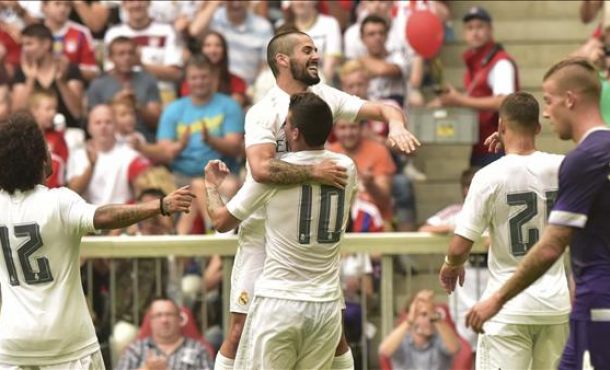 jugadores del real madrid celebrando el gol. Efe