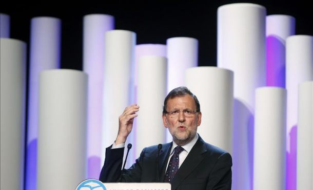 El presidente del Gobierno y del PP, Mariano Rajoy, en Barcelona. EFE