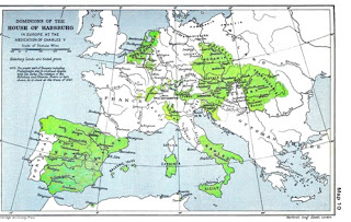 Mapa del Dominio del Imperio Español en 1547.