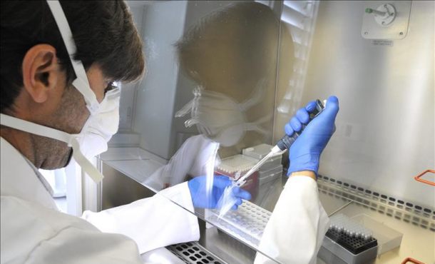 Un médico trabaja con unas muestras biológicas en un laboratorio Foto Efe