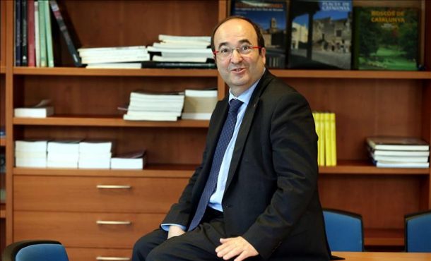 El líder del PSC, Miquel Iceta, durante la entrevista que mantuvo con Efe.