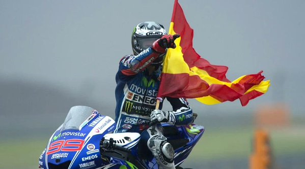 El español Jorge Lorenzo (Yamaha YZR M1) alcanza un nuevo sueño Su tercer título de Moto GP