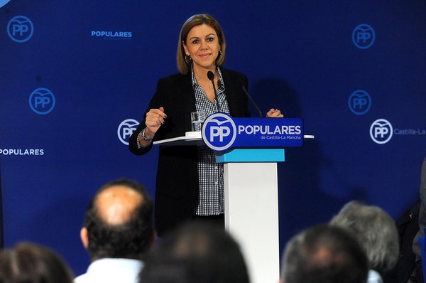 Maria Dolores de Cospedal, hoy durante su discurso. lasvocesdelpueblo