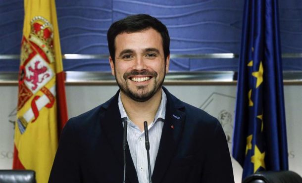 El diputado de IU Alberto Garzón durante la rueda de prensa. EFE