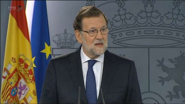El presidente en funciones de España, Mariano Rajoy hoy en rueda de prensa en la presidencia del Gobierno. lasvocesdelpueblo.