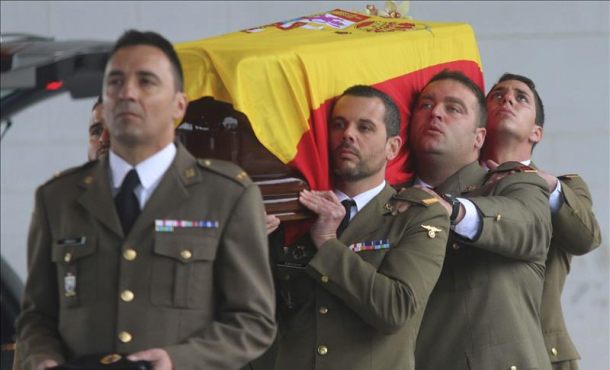 La Brigada de Infantería Mecanizada 'Guzmán el Bueno' X despide en la base de Cerro Muriano (Córdoba) con un emotivo funeral al cabo Francisco Javier Soria Toledo. EFE