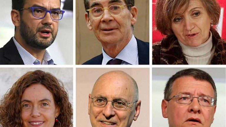Equipos negociadores de PSOE, Podemos y Ciudadanos para formar el futuro Gobierno de España