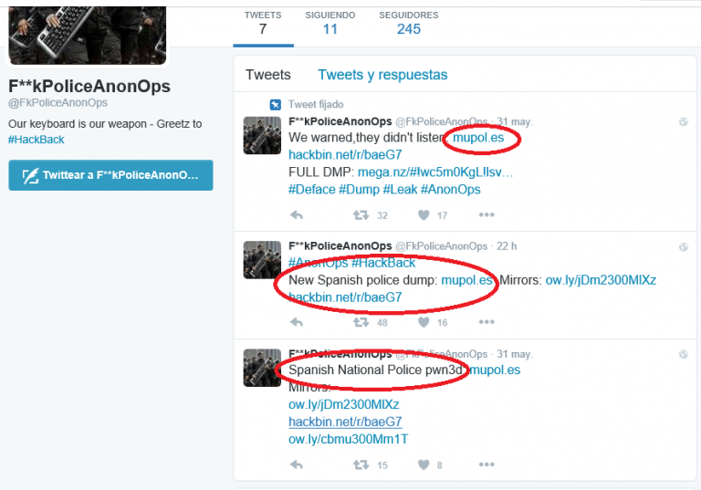 Piratas atacan la web de Policía Nacional y publica los datos personales de 5.400 agentes