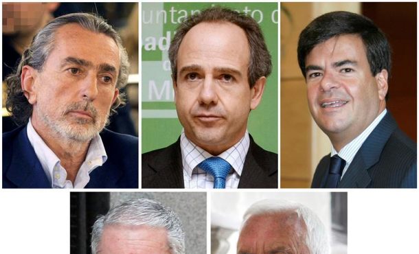 Francisco Correa, Arturo González Panero, 'El Albondiguilla', Alfonso Bosch, Pablo Crespo y José Galeote. EFE