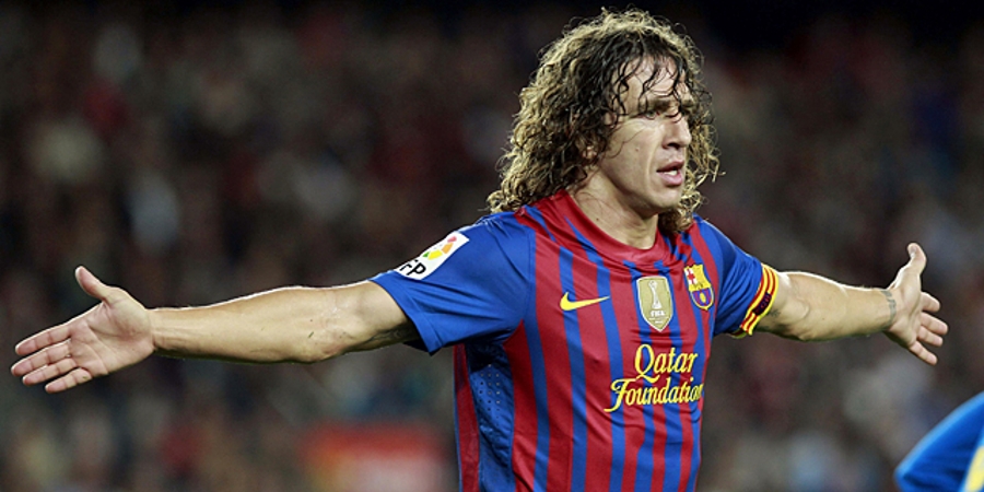el capitán de FC Barcelona, Carles Puyol, durante el último partido de Liga española de fútbol. Archivo Efe.
