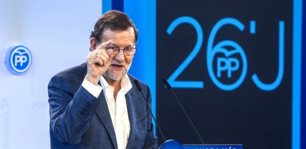 El presidente del Partido Popular, Mariano Rajoy Brey, durante un acto del PP. Archivo Efe.