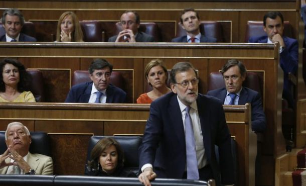 Mariano Rajoy, presidente del Gobierno en funciones y candidato a la investidura, vota esta tarde en la primera votación de su investidura. EFE