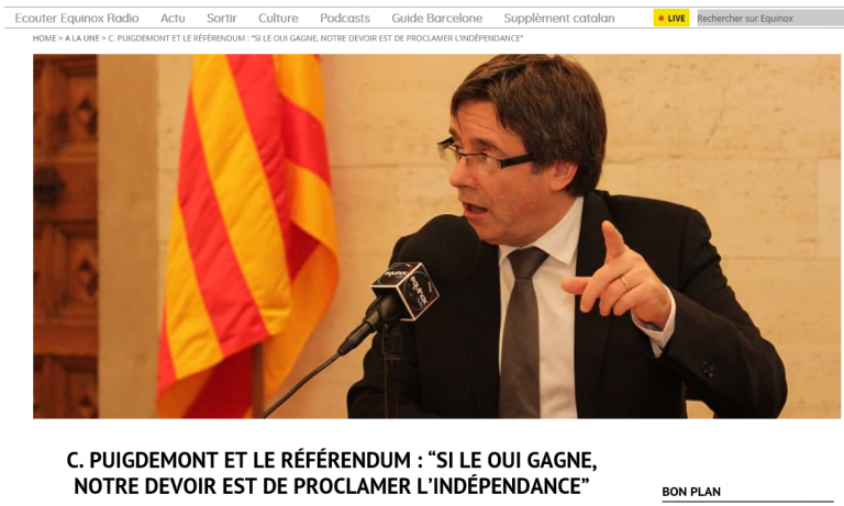 Puigdemont: Bastará la mitad más 1 voto del «Sí» en 2017 para proclamar la separación de Cataluña
