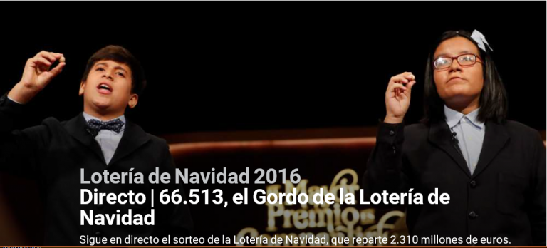 66.513, Gordo de la Lotería de Navidad 2016 vendido todo en la capital de España (Madrid)