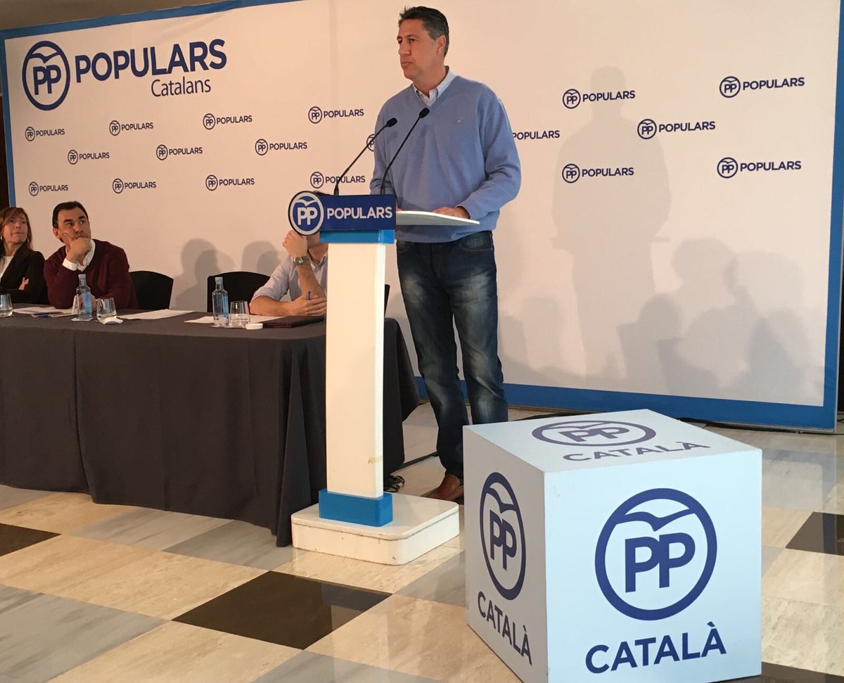 El coordinador general del PP en Cataluña, Javier García Albiol, hoy, sábado 21 de enero de 2017, durante su intención en el acto del PPC en Barcelona. Lasvocesdelpueblo