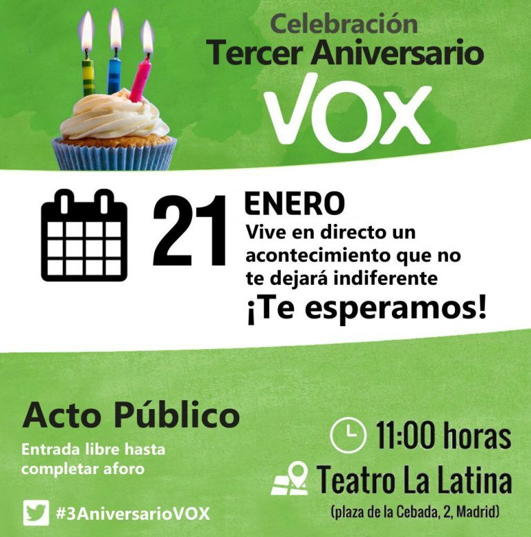 Roniel Aledo del partido de Trump participará en el acto del III Aniversario de VOX en Madrid