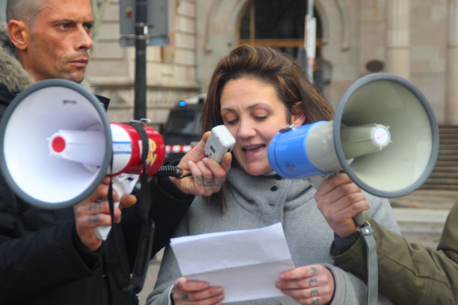 Arco de Triunfo de Barcelona. 28.01.2017. Concentración de apoyo a patriotas encausados de Blanquerna. Lasvocesdelpueblo