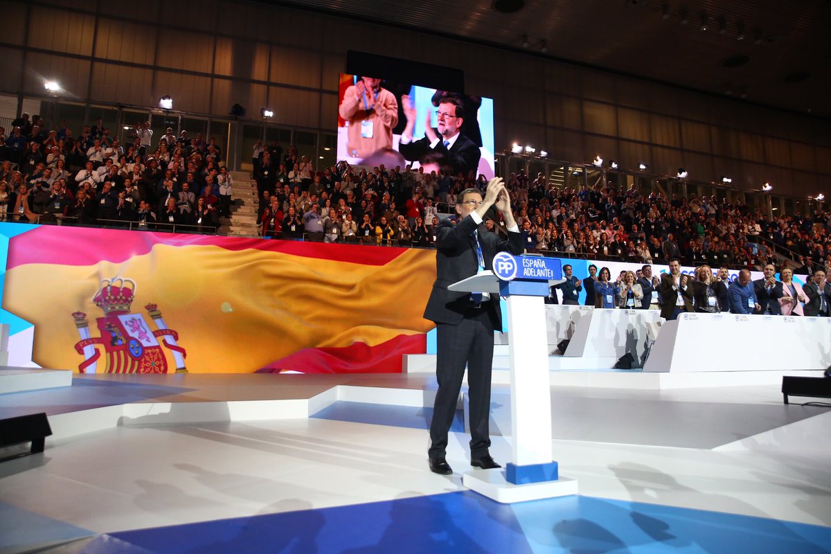 El dirigente popular y presidente del Gobierno de España, Mariano Rajoy Brey, hoy 12.02.2017 durante el discurso de clausura del 18 Congreso del PP. Lasvocesdelpueblo.