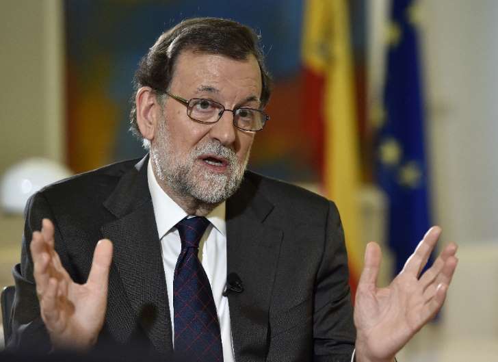 El presidente español, Mariano Rajoy, durante una entrevista a la AFP en el palacio de La Moncloa, en Madrid, el 15 de febrero de 2017. Afp