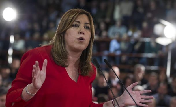 La secretaria general del PSOE andaluz y presidenta de la Junta de Andalucía, Susana Díaz, en el acto de hoy, sábado 11 de febrero de 2017, en Madrid. Efe.