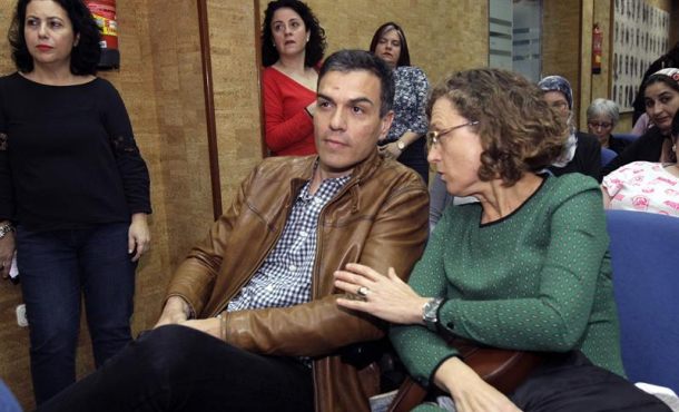 El ex secretario general del PSOE, Pedro Sánchez, durante el acto público que ha celebrado hoy, miércoles 8 de marzo de 2017,en la ciudad autónoma de Melilla. Efe