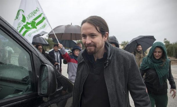 El secretario general de Podemos, Pablo Iglesias, tras visitar ayer, domingo 5 de marzo de 2017, el Centro Penitenciario de Jaén. Efe