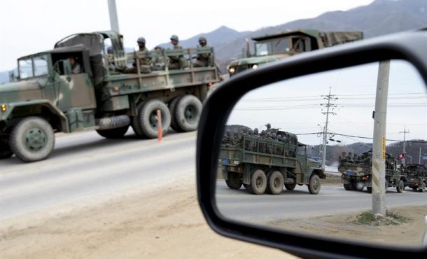 Las aeronaves procedentes de una base aérea estadounidense en Japón participaron en el ejercicio desarrollado en el marco del Programa de Ejercicio Marítimo de Corea. Archivo Efe.