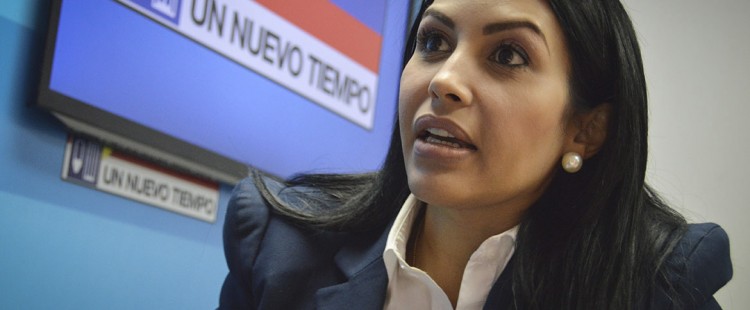 La presidenta de la Comisión de Política Interior de la Asamblea Nacional, diputada Delsa Solórzano, este viernes, 7 de abril de 2017, en declaraciones a la prensa interna. Lasvocesdelpueblo.